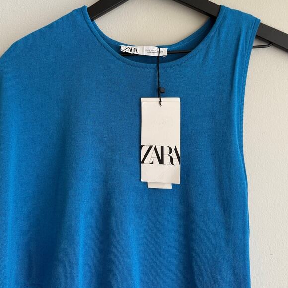 ZARA Limited Edition Cape Knit Maxi Dress in Blue - Picture 6 of 6